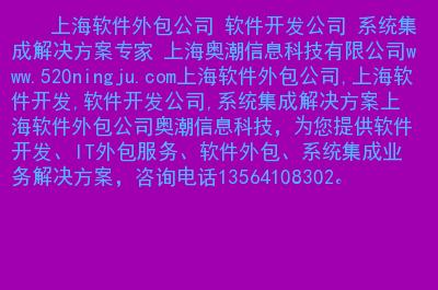 上海软件外包公司软件开发公司系统集成解决方案专家上海奥潮信息科技